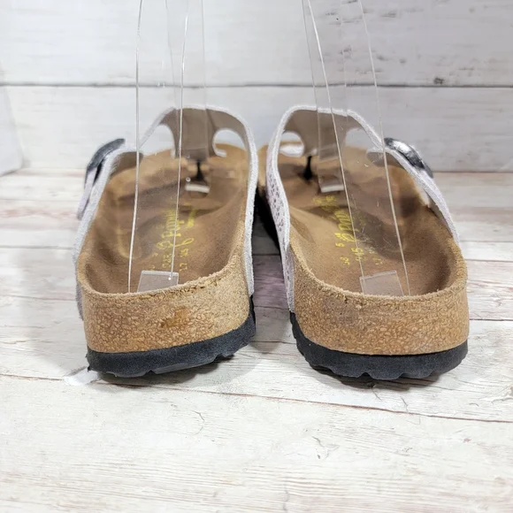 Birkenstock Papillio Lavender Metallic Floral Leather Gizeh Sandals US W 7 - Picture 7 of 12